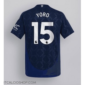 Manchester United Leny Yoro #15 Seconda Maglia 2024-25 Manica Corta